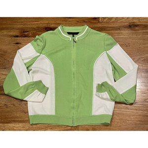 MING WANG COLORBLOCK FULL ZIP CARDIGAN JACKET~Size Small - Gorgeous Spring Color